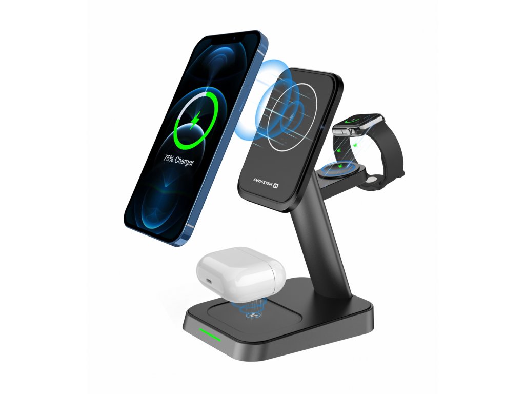 Swissten MagStick 3v1 22,5 W ČERNÁ