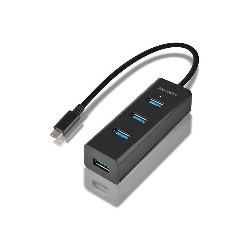 AXAGON  USB Hub USB-C / 4x USB 3.0, Micro USB - černý