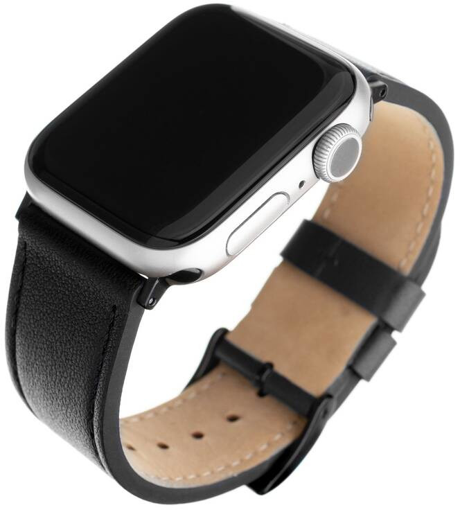 FIXED Leather Strap pro Apple Watch 42/44/45/49mm, černý