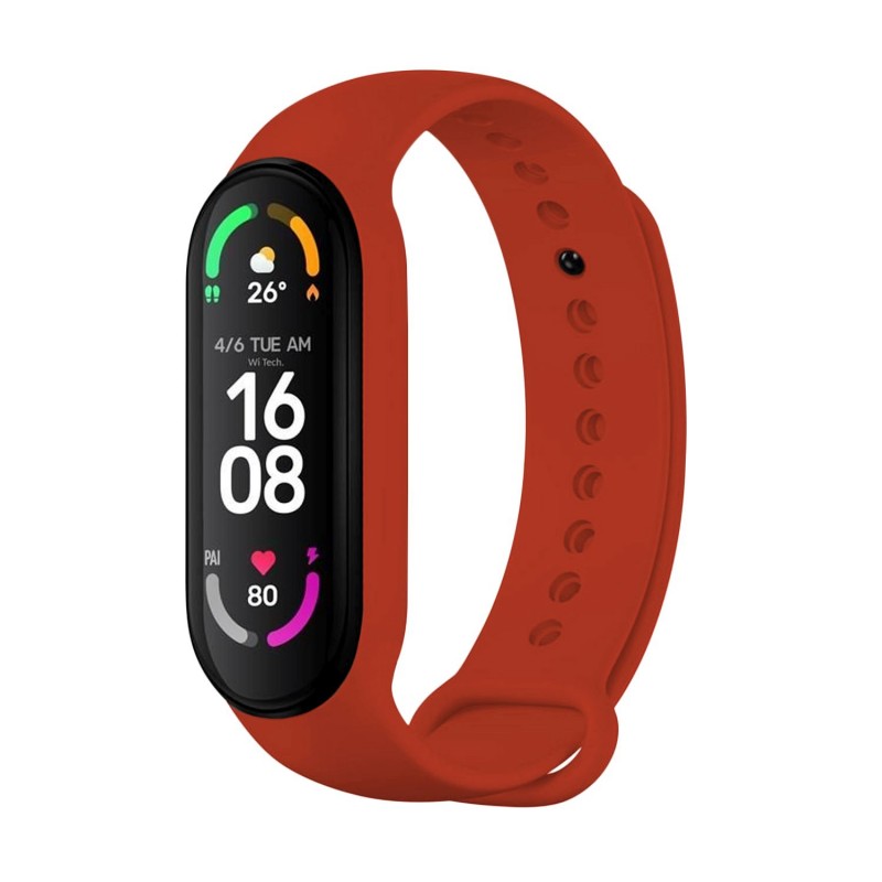 FIXED Silicone Strap pro Xiaomi  Mi Band 5/ Mi Band 6, červený