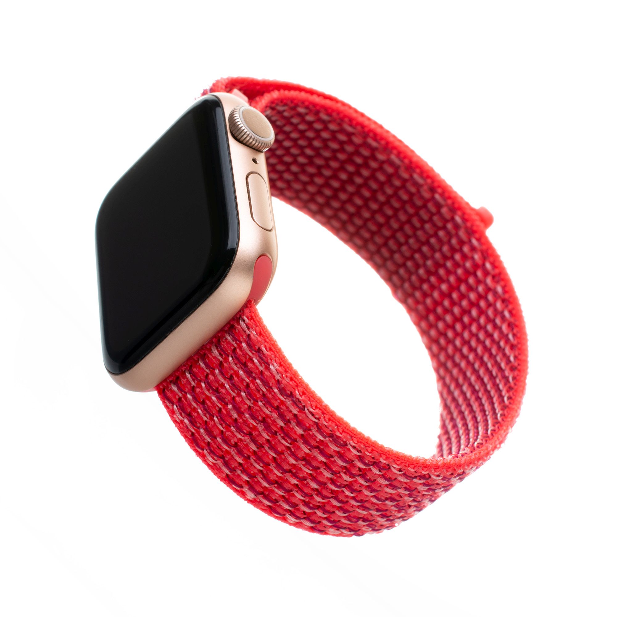 FIXED Nylon Strap pro Apple Watch  42/44/45/49mm, tmavě růžový