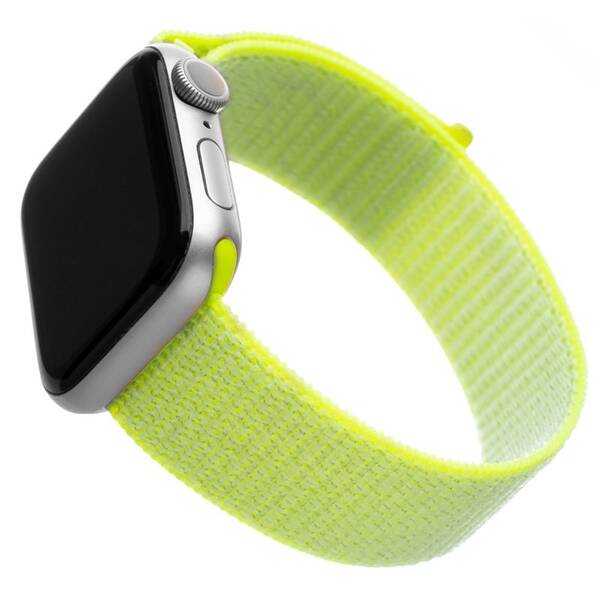 FIXED Nylon Strap pro Apple Watch 42/44/45/49mm, limetkový