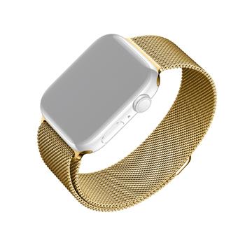 FIXED Mesh Strap pro Apple Watch 42/44/45/49mm, zlatý