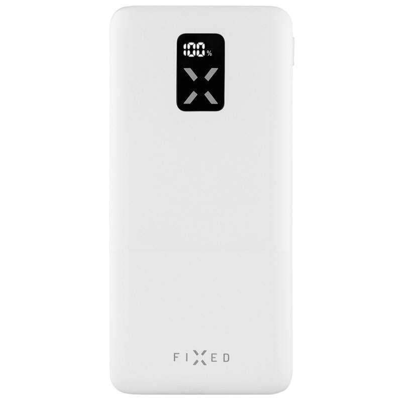 FIXED Zen 10 s LCD displejem a výstupem PD 20W, 10 000 mAh, bílá