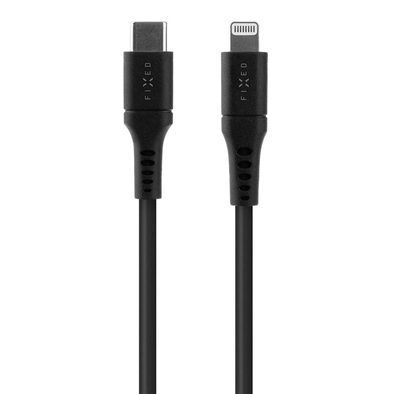 FIXED kabel USB-C/Lightning a podporou PD, 2m, MFi, černý