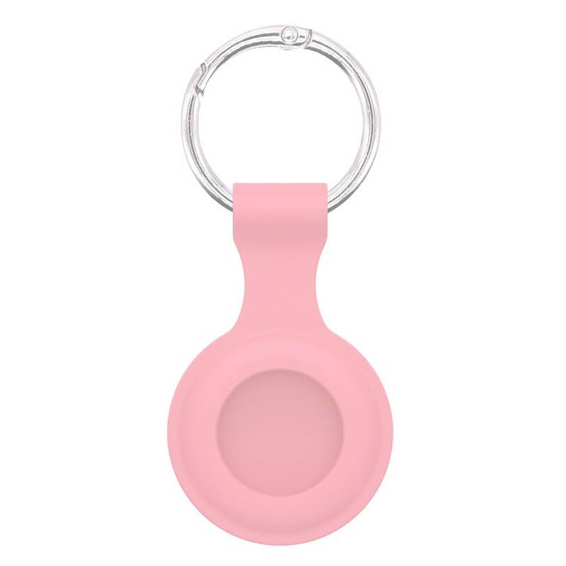 Pouzdro RhinoTech silikonové pro Apple AirTag s karabinou růžové