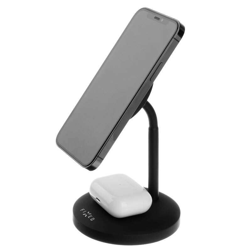 FIXED MagStand s podporou uchycení MagSafe, 15W+5W, černý