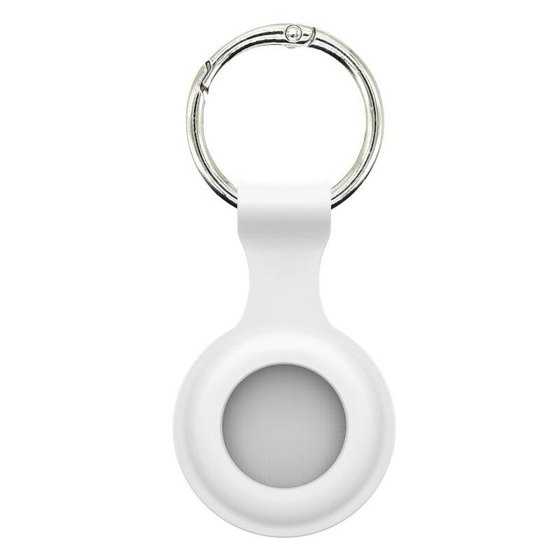 Pouzdro RhinoTech silikonové pro Apple AirTag s karabinou bílé