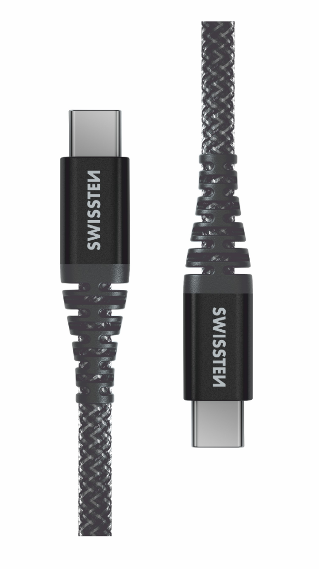 SWISSTEN KEVLAR USB-C / USB-C 1,5 M ANTRACIT