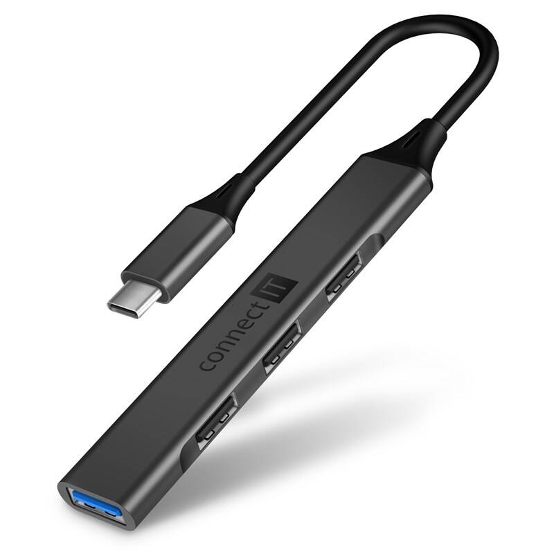 Connect IT CHU5050AN USB-C (1xUSB-A 3.0, 3xUSB-A 2.0) - šedý