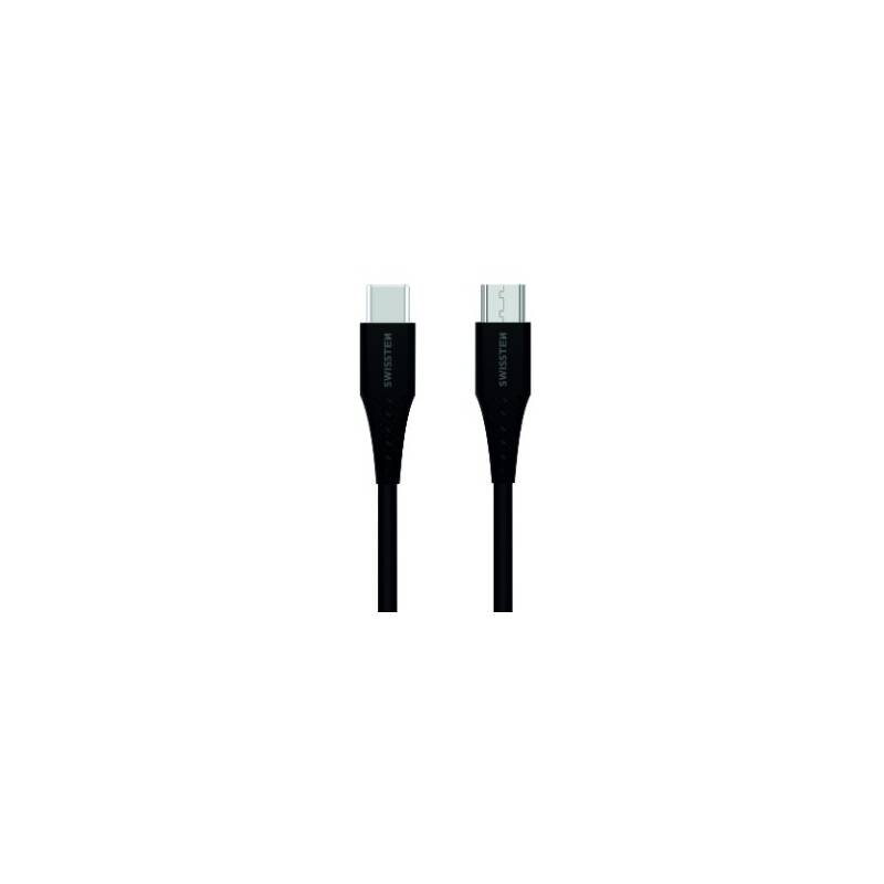 SWISSTEN dat.kab.USB-C/micUSB 1m černý