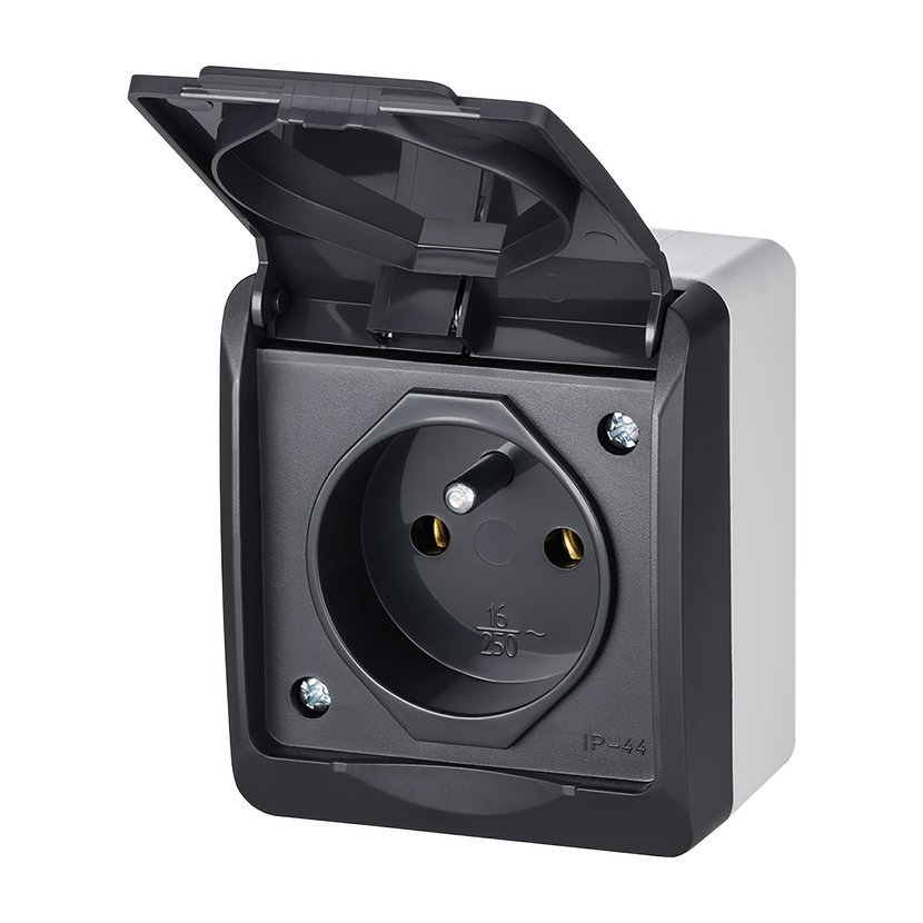 FAMATEL 5321-07 Galatea IP44 Zásuvka 2P+PE (antracit)
