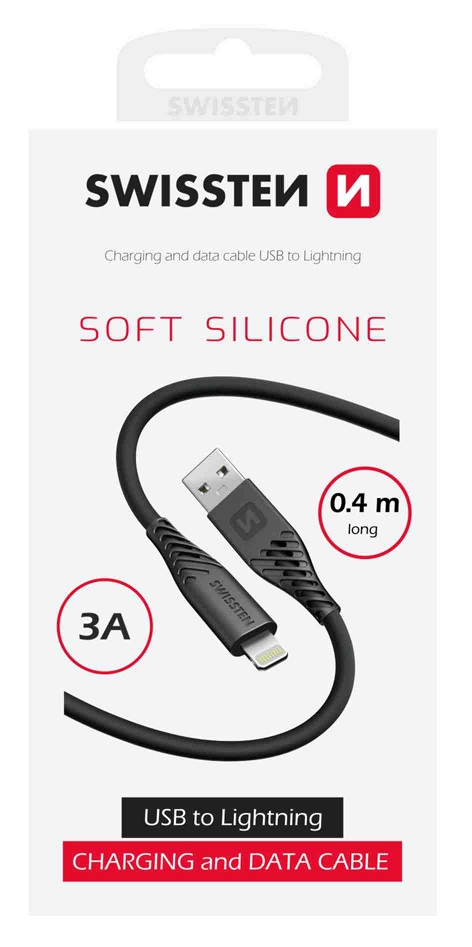 SWISSTEN 71506518 USB-A/Lightning 0,4m, černý