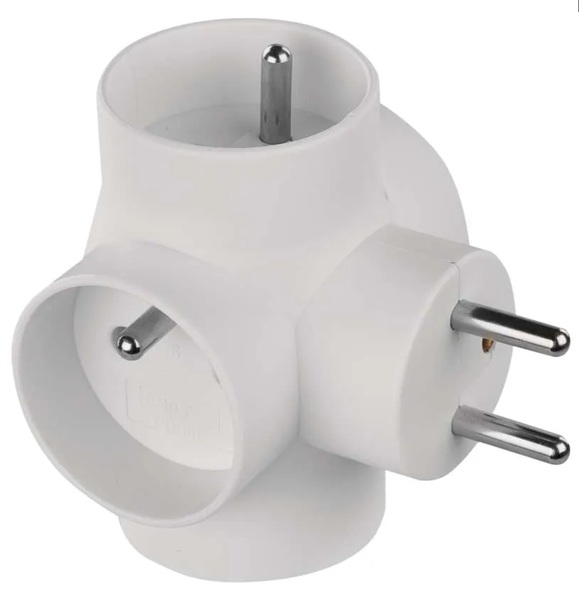 EMOS P0040 Rozbočovací zásuvka 4× kulatá, bílá