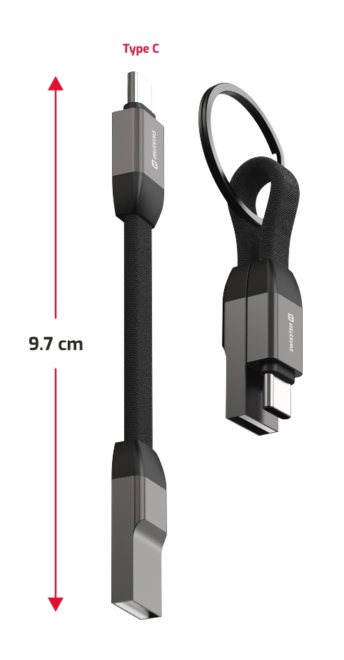 SWISSTEN MAGNETICKÝ KEYCHAIN KABEL USB-A / USB-C