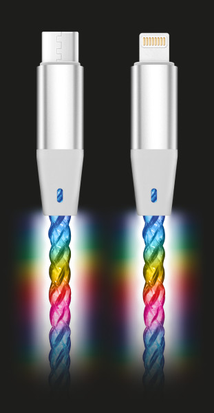 Aligator POWER USB-C/Lightning, 0,5m svítící DATKP65