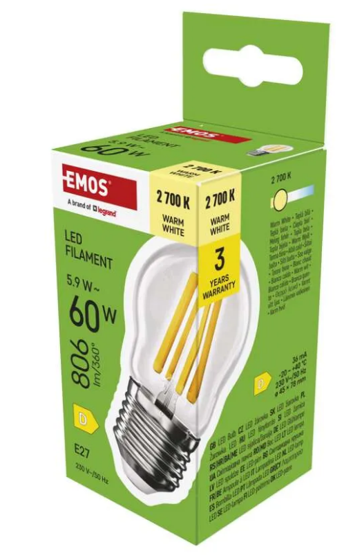 EMOS ZF6D42 LED Filament Mini Globe / E27 / 5,9 W
