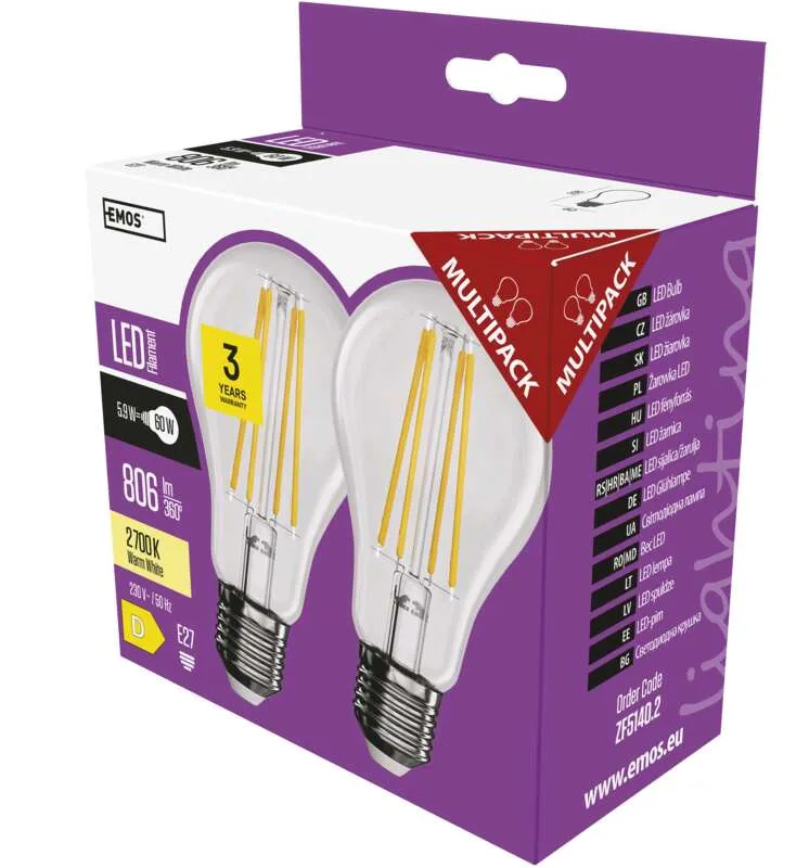 EMOS ZF5140.2 LED žárovka Filament A60 / E27