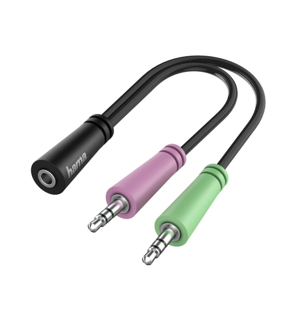 HAMA 200351 redukce jack 3,5 mm 4pól. na 2x jack vidlici