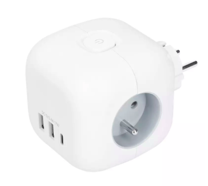 Solight P110C 3x 16A + USB A+C, bílá