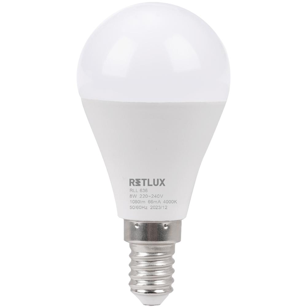 RETLUX RLL 636 G45 E14 miniG 8W CW D
