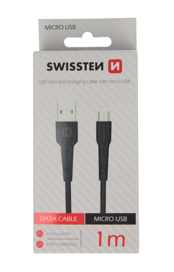 SWISSTEN USB / MICRO USB 1,0 M ČERNÝ