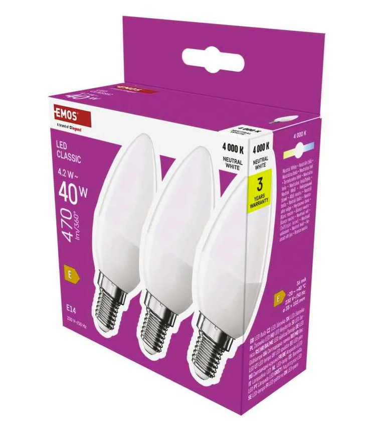 EMOS ZQ3E23.3 LED E14 / 4,2 W (40 W) 3PC