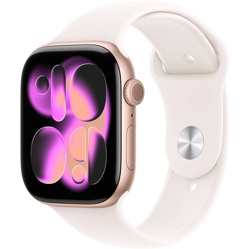 Apple Watch Series 11 GPS 42mm růžově zlatý hliník - světle ruměný - S/M 