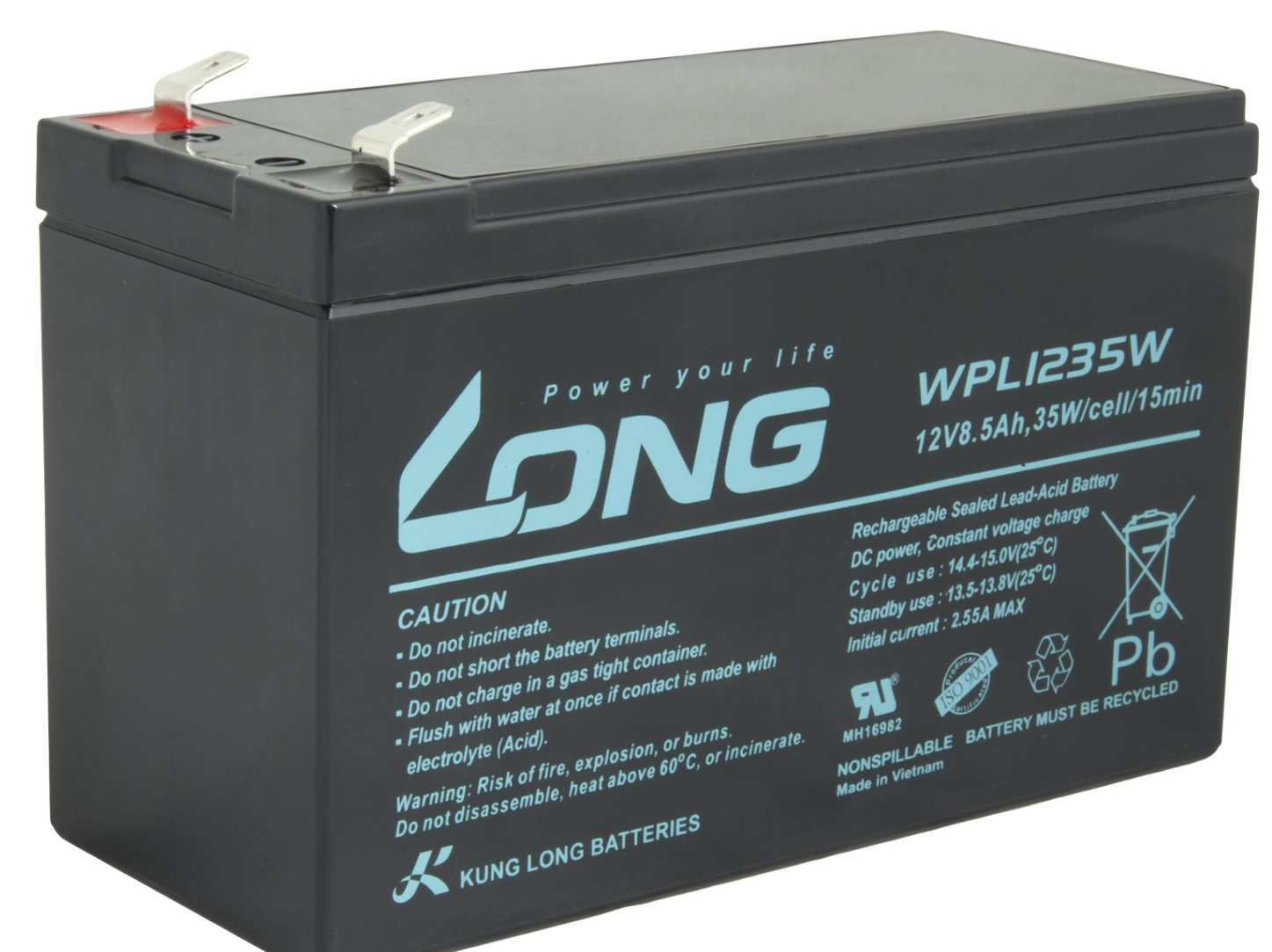 Long 12V 8,5Ah F2 HighRate LongLife  