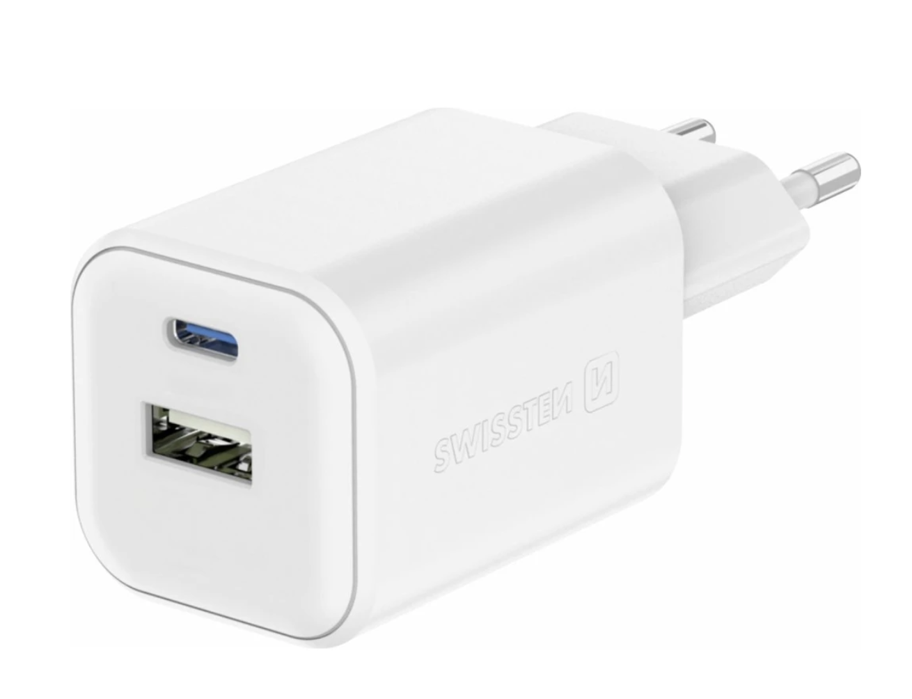 SWISSTEN SÍŤOVÝ ADAPTÉR GaN 1x USB-C 45W PD + 1x USB-A 18W