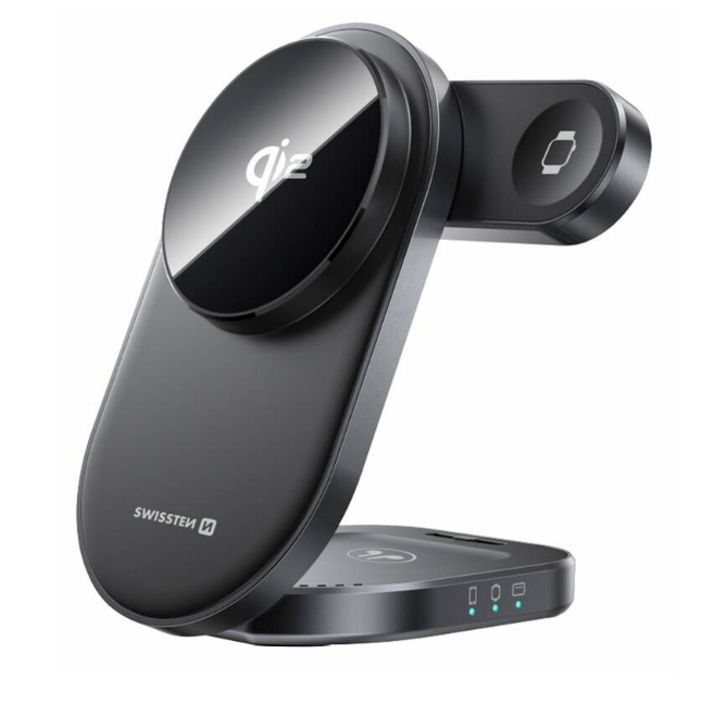 SWISSTEN Qi2 MagBase 3v1 černá