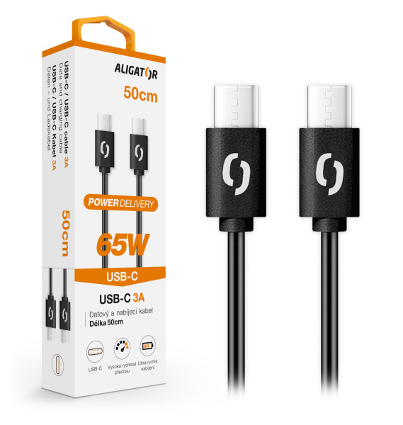 ALIGATOR POWER USB-C/USB-C 65W 0,5m černý