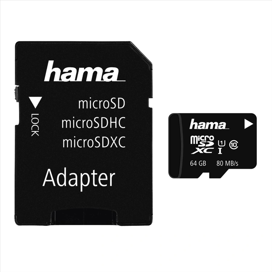 Hama microSDXC 64GB UHS-I 80MB/s + adaptér