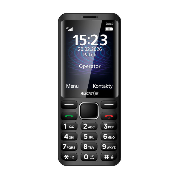 Aligator AD860BK tlačítkový telefon Dual SIM SOS černý