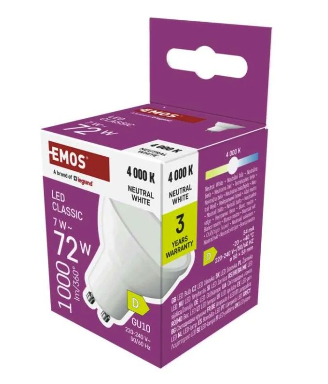 Emos LED žárovka GU10 7 W