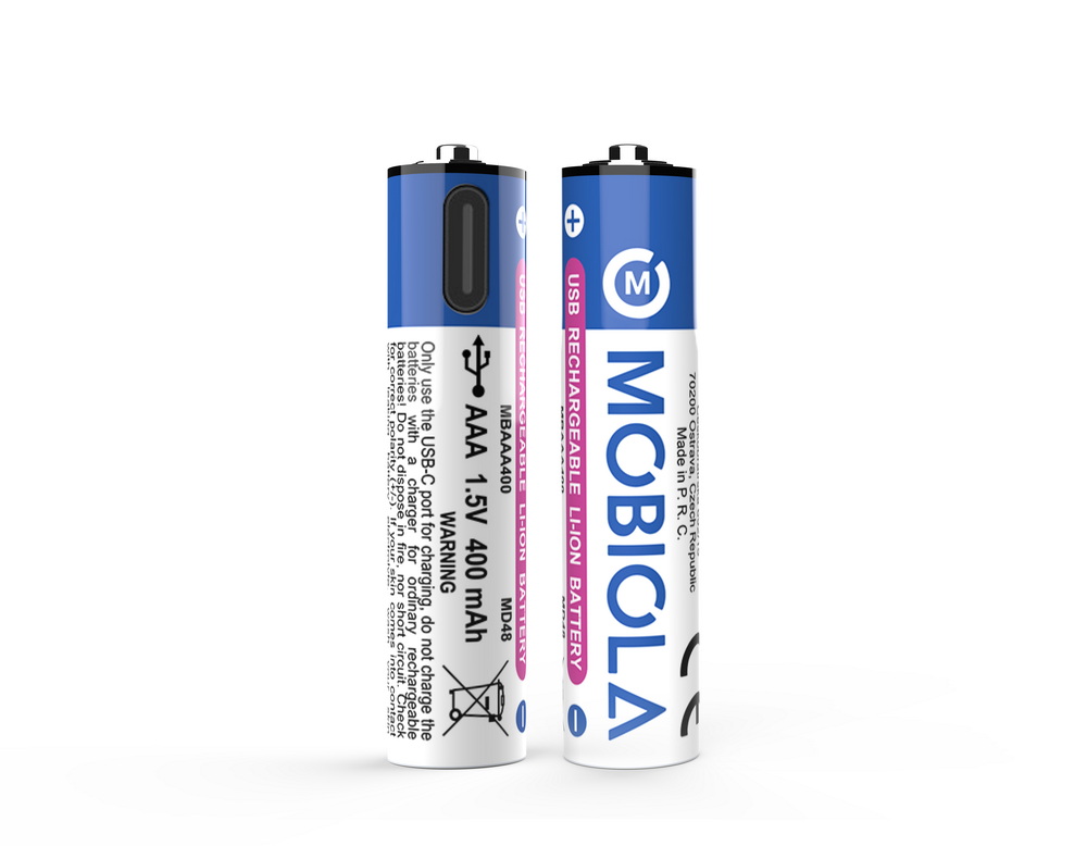 Nabíjecí baterie AAA USB-C 400 mAh 2 ks