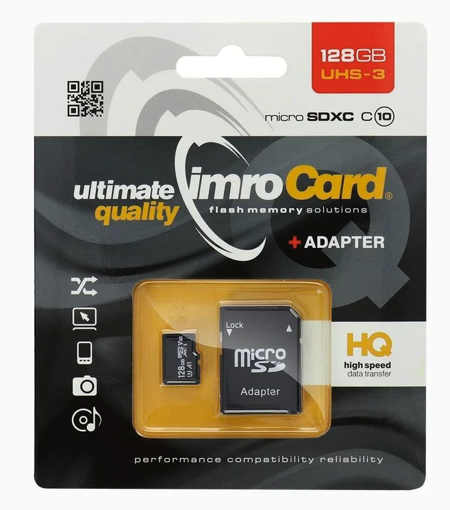 IMRO microSDXC 128GB Class 10 U3 + SD adaptér
