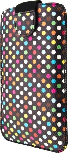 FIXED Soft Slim se zavíráním, PU kůže, velikost 5XL+, motiv Rainbow Dots