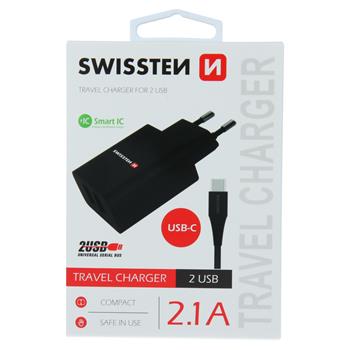 Swissten ada.SMART IC 2xUSB 2,1A +TYPE-C