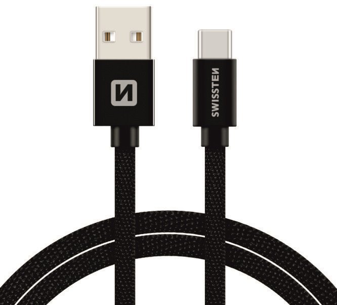 SWISSTEN TEXTILE USB/USB-C 1,2m black