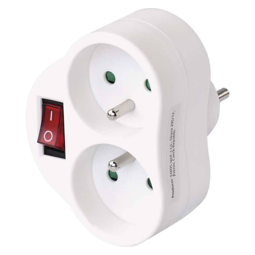 EMOS P0062 - ZÁS.ROZBOČ.2×BÍLÁ S VYP.FRENCH