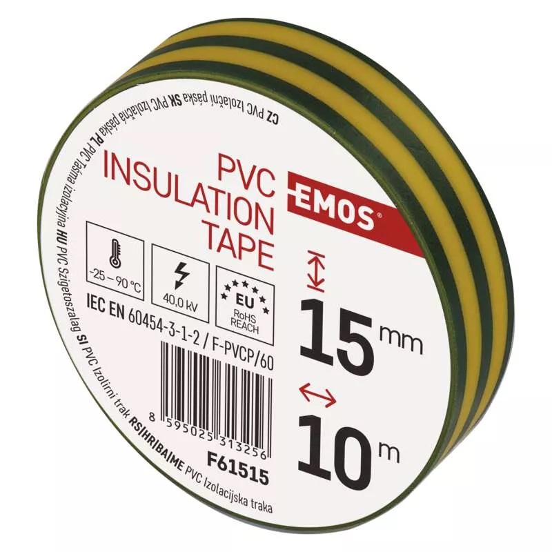 Emos F61515 PÁSKA IZOL.15/10, zelená/žlutá
